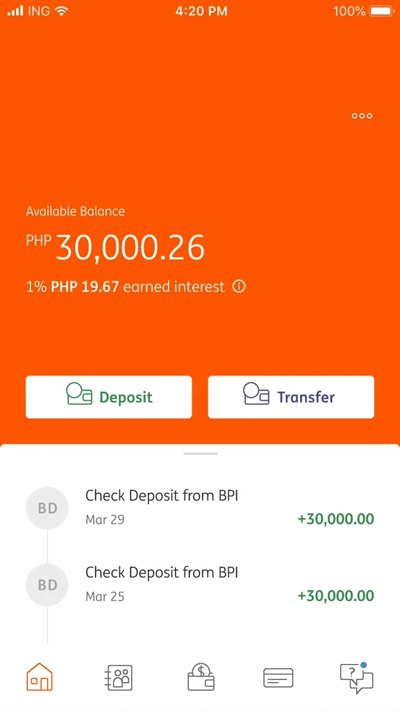 ING Help Center showing poor visibility of FAQ entry point
