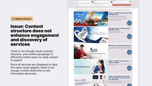 Heuristic evaluation finding: user flow issue